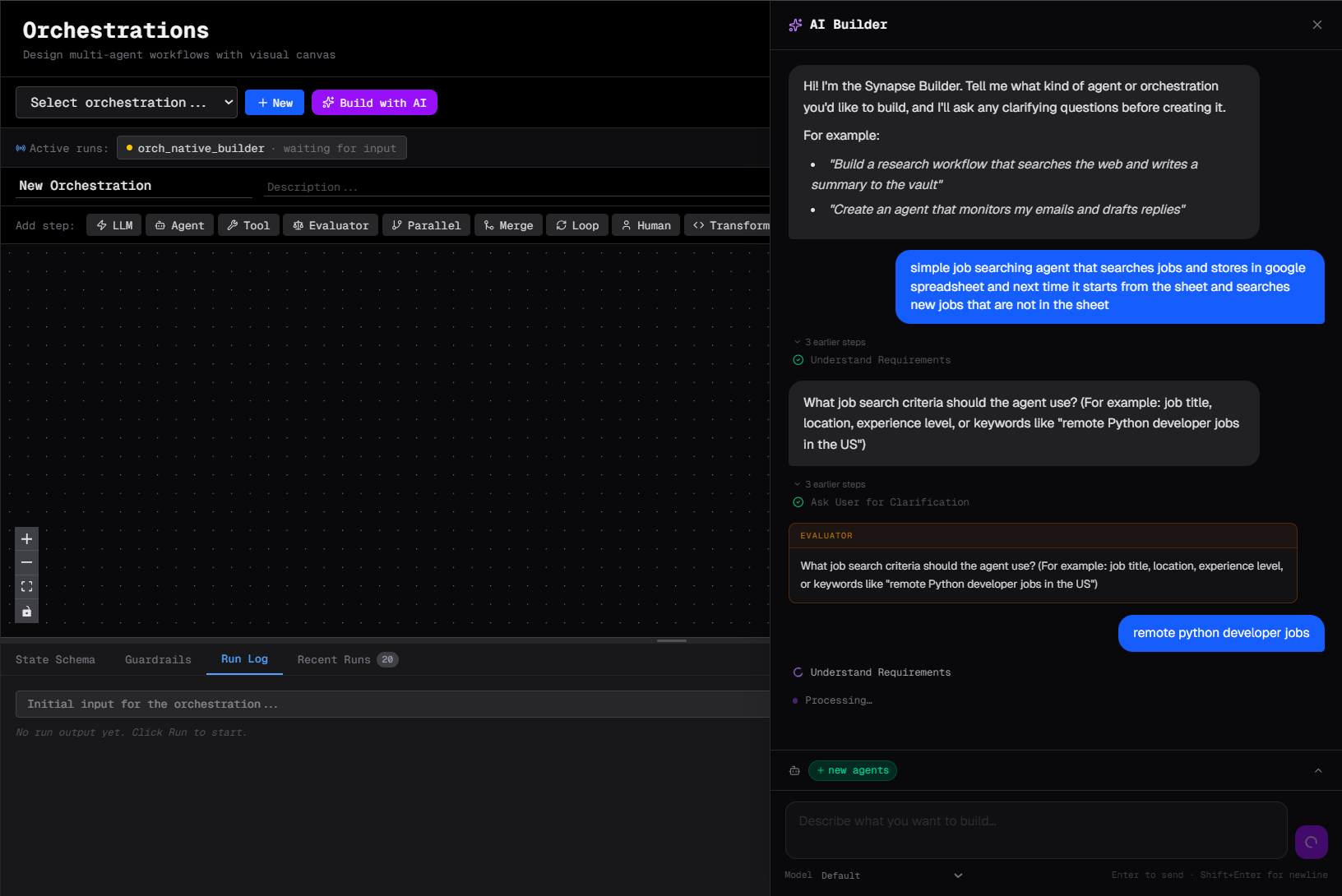 AI Orchestration Builder